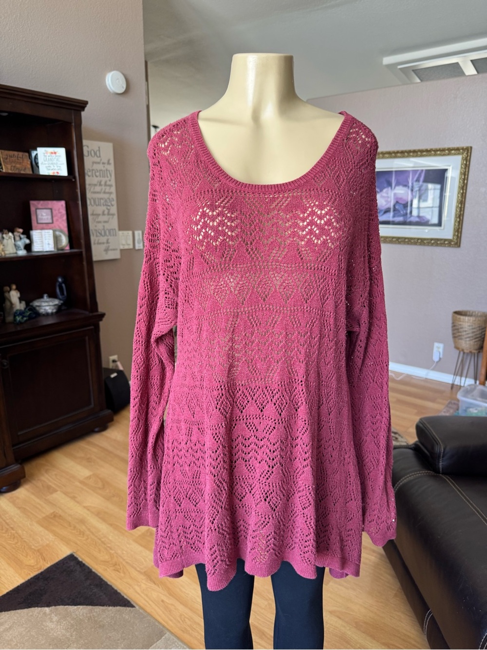Torrid reddish/pink open knit scoop neck sweater-size 1X